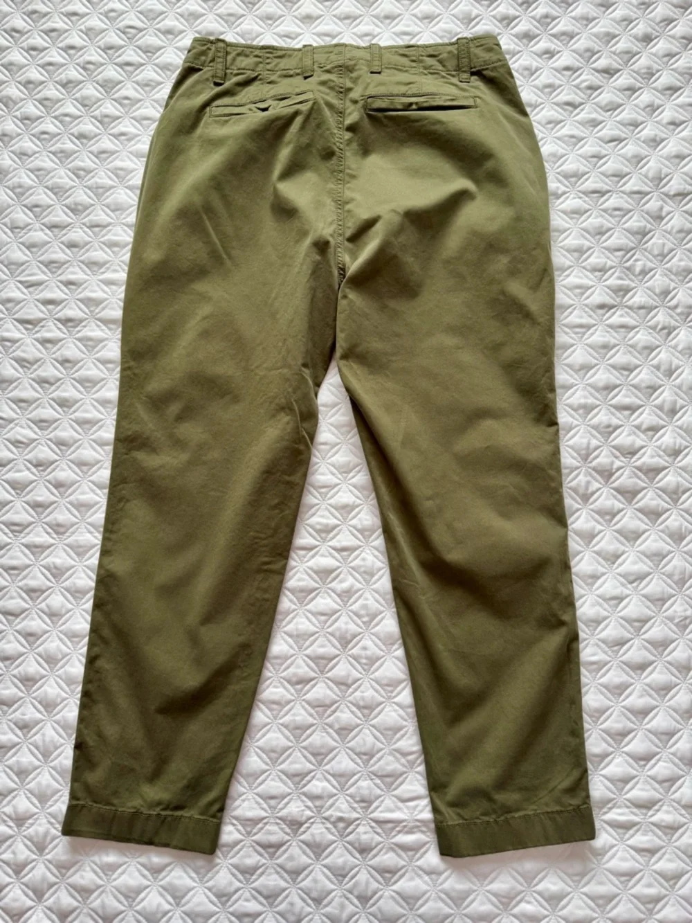 GAP Olive Green Downtown Khaki Ankle Cropped Straight Leg Chino Pants Size 10
